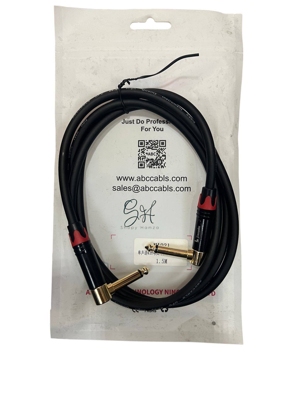 Cable audio Jack 6,35 mm coudé - 1,5 m